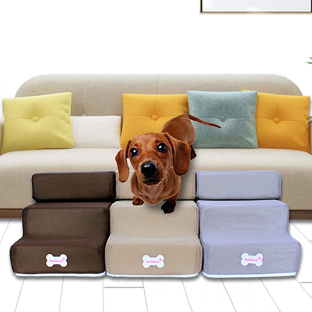 Huisdierentrap voor kleine honden, hondentrap voor hoogbedden, 3-traps huisdier, kittenhelling voor bank, uitgebalanceerde binnenhelling, antislip huisdierhelling, trap voor kleine honden, katten en
