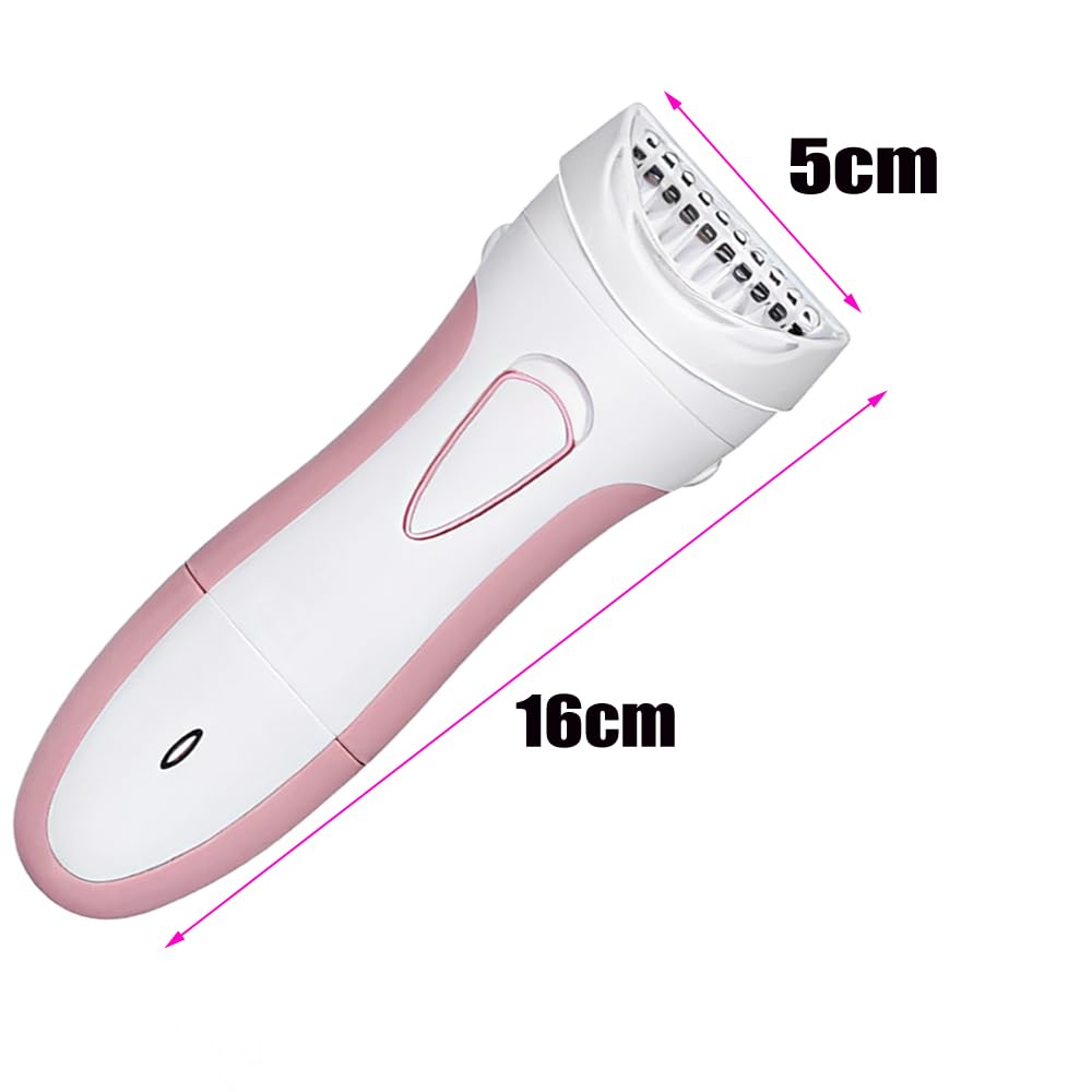 Electric Lady Shaver, Rechargeable Dual Blade Razor for Underarms, Bikini Line and Legs, White and Pink 2