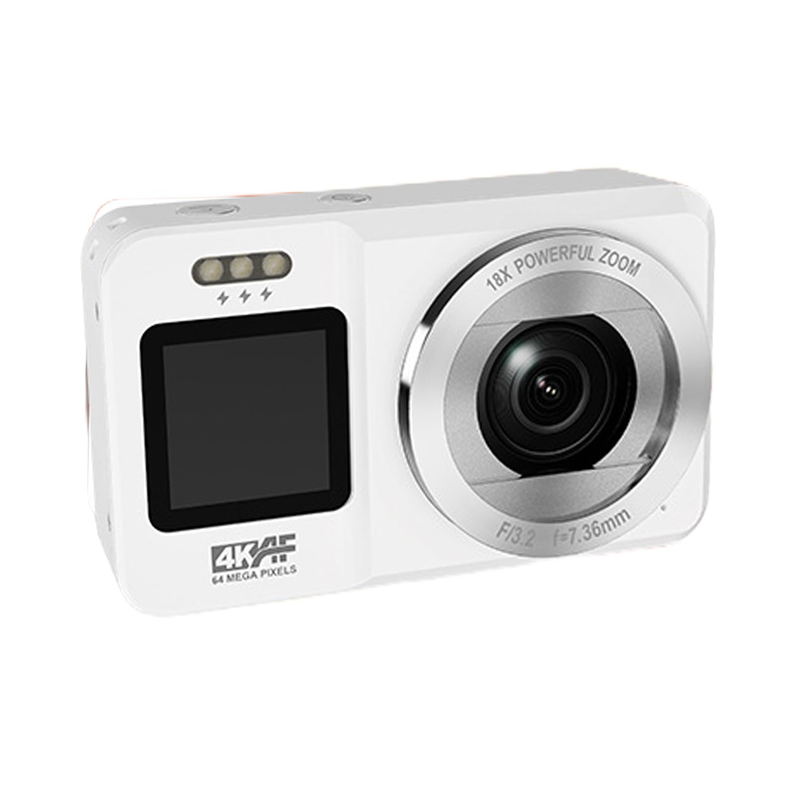 Fotocamera digitale a doppio schermo 4K UHD 64MP con 18X Design compatto e portatile per studenti Adolescenti Principianti Compatta fotocamera per studenti