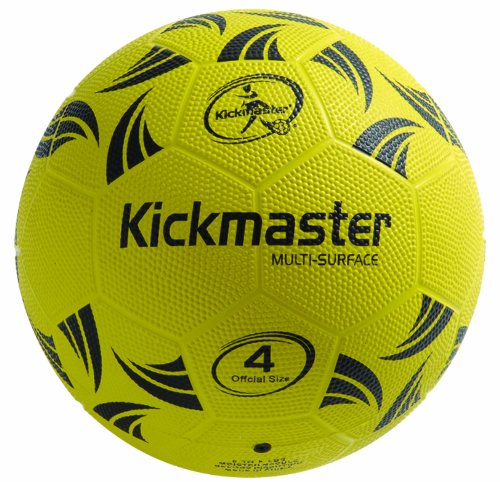 Kickmaster Pelota multisuperficie, Color Negro y Amarillo, Talla 4