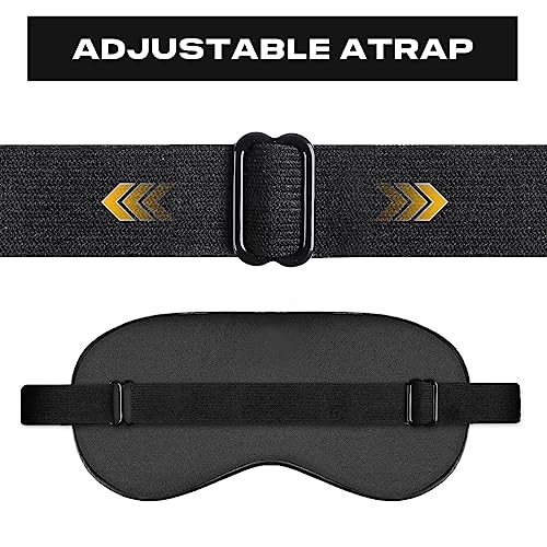 Ukissim Silk Sleep Mask Silk With Adjustable Strap, Soft Eye Mask Blindfold For Travel & Sleeping & Nap #TOP4