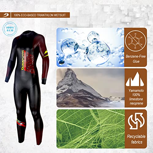 Sumarpo Triathlon Wetsuit 4/2Mm, Yamamoto Scs Smoothskin Neoprene Skinsuits For Open Water Swimming, Eco-Based, Fina & Ironman & Usat Approved #TOP4
