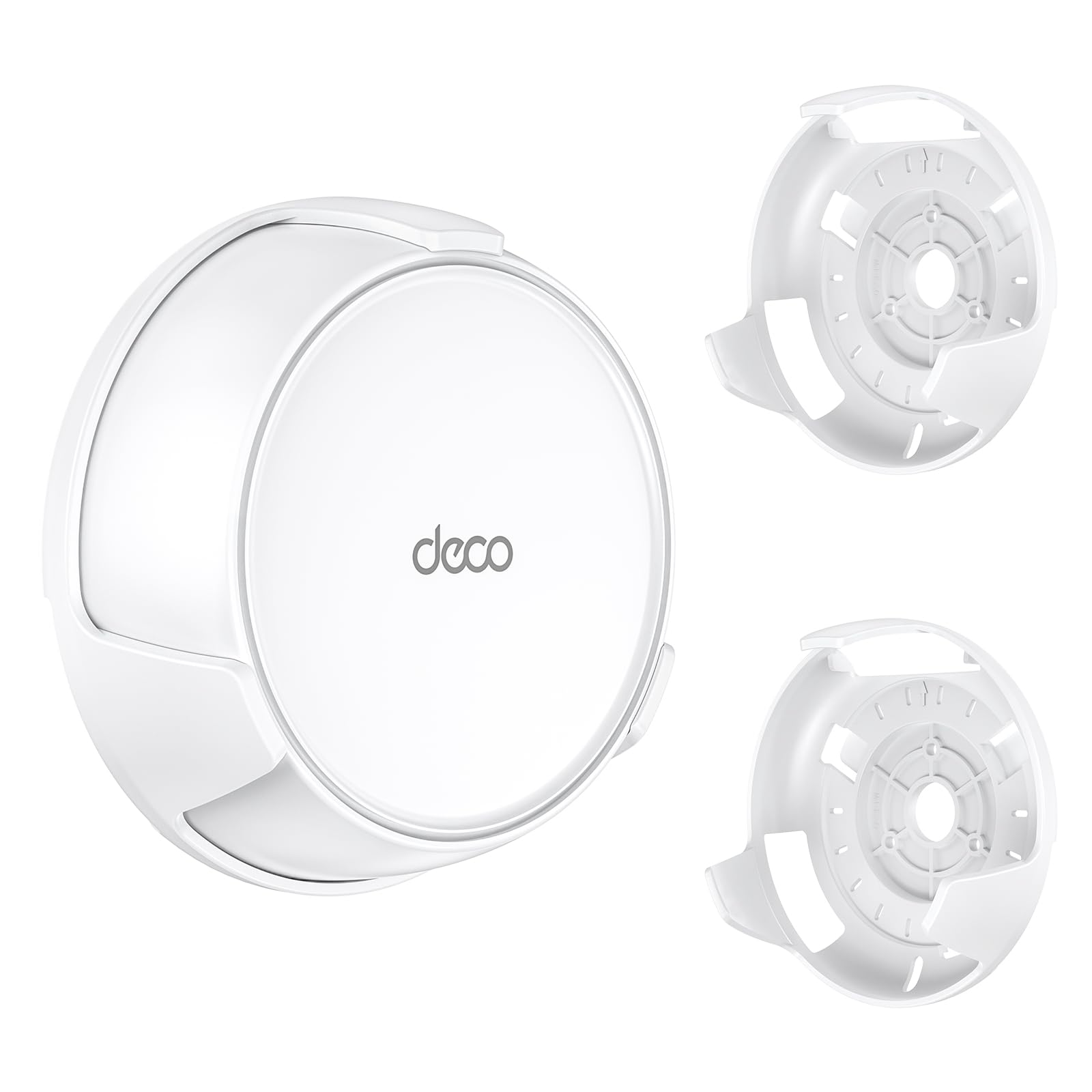 Wandhalterung für Deco BE23/ BE25/ BE3600/ BE5000/ WB7200/ WB10800/ WB14400 Mesh WiFi 7 System, Platzsparende Halterung mit verstecktem Kabelmanagement, Sicheres und stilvolles Design (Weiß, 2 Stück)