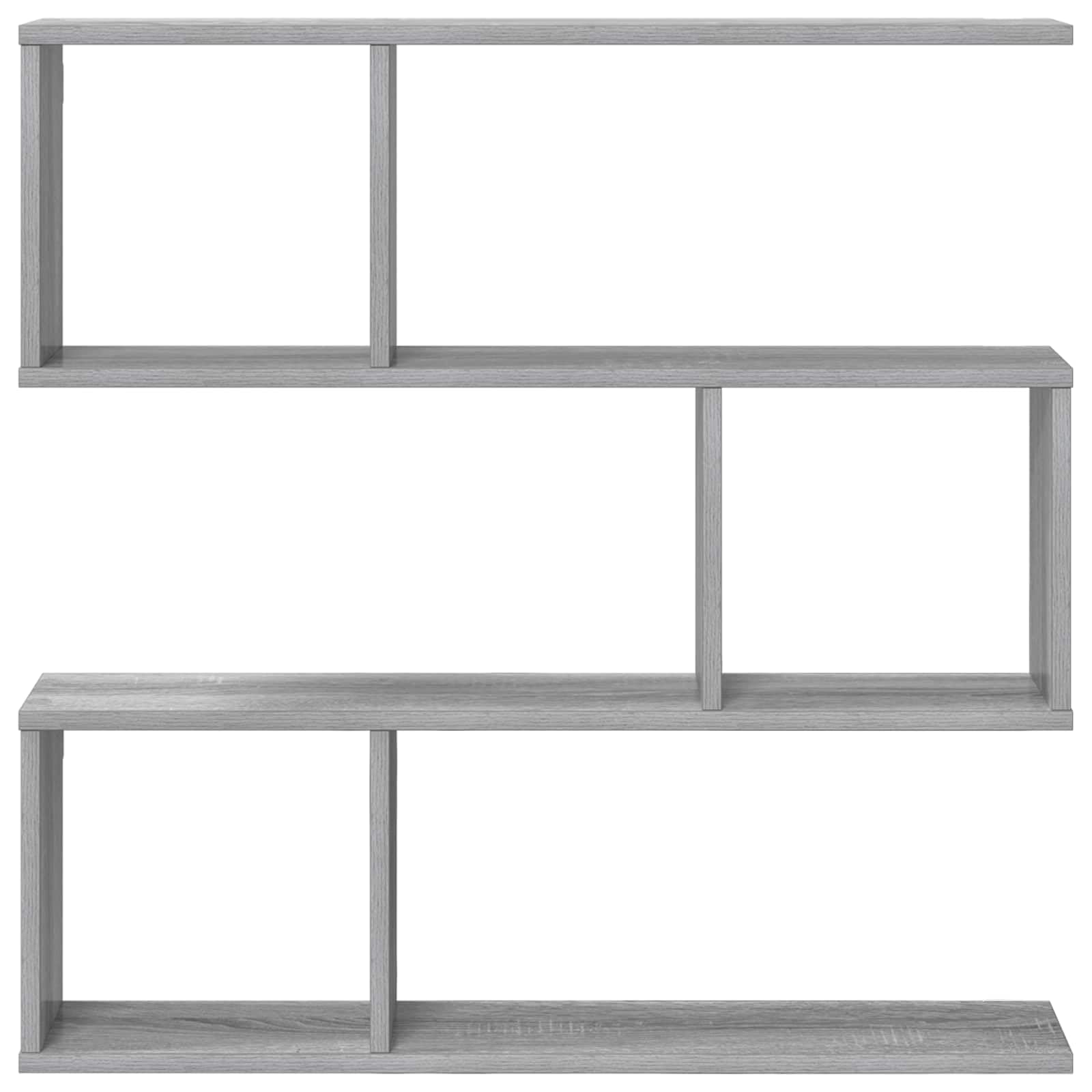 Étagère murale en bois gris sonoma 80 x 12 x 79,5 cm avec 6 compartiments - Étagère murale peu encombrante pour salon, chambre à coucher, bureau, étagère suspendue polyvalente pour ranger des