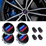 4PCS M 3 Color Wheel Center caps with Same Logo tire Valve caps Cover Original Vehicle Replacement 2.7in/68mm Center Wheel hub Rim Cover
