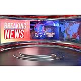 Breaking News Backdrop Studio TV News Broadcast Hall Background News Room Broadcasting Photography Background Program Record News Report Business Newsman Backdrop Kids Portrait Photo Props 7x5ft