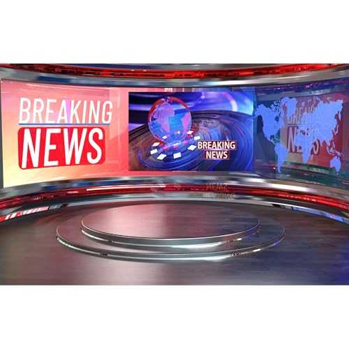 Breaking News Backdrop Studio TV News Broadcast Hall Background News Room Broadcasting Photography Background Program Record News Report Business Newsman Backdrop Kids Portrait Photo Props 5x4ft