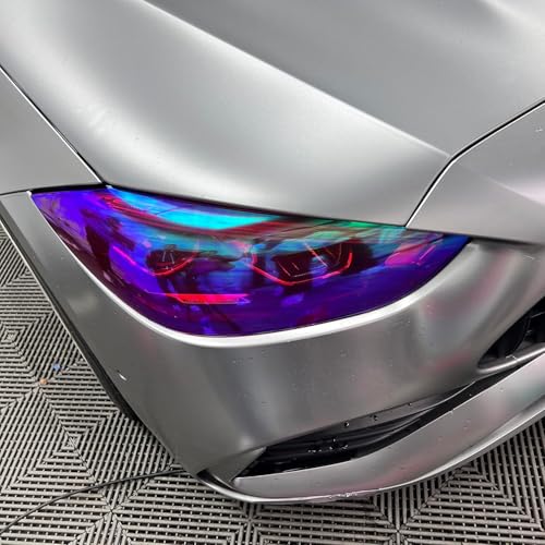Image of HOME13 Self Adhesive Auto Car Tint Headlight Taillight Fog Light Vinyl Smoke Film Sheet Sticker Cover Car & Bike Protection Film (Chameleon Pink, 24x80 Inch)