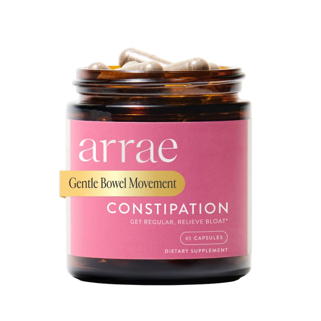 Arrae Constipation Relief Capsules – Gentle, Natural Bowel Support – Clinically Proven for Regularity & Comfort – Non-Stimulant, Overnight Relief – 45 Capsules
