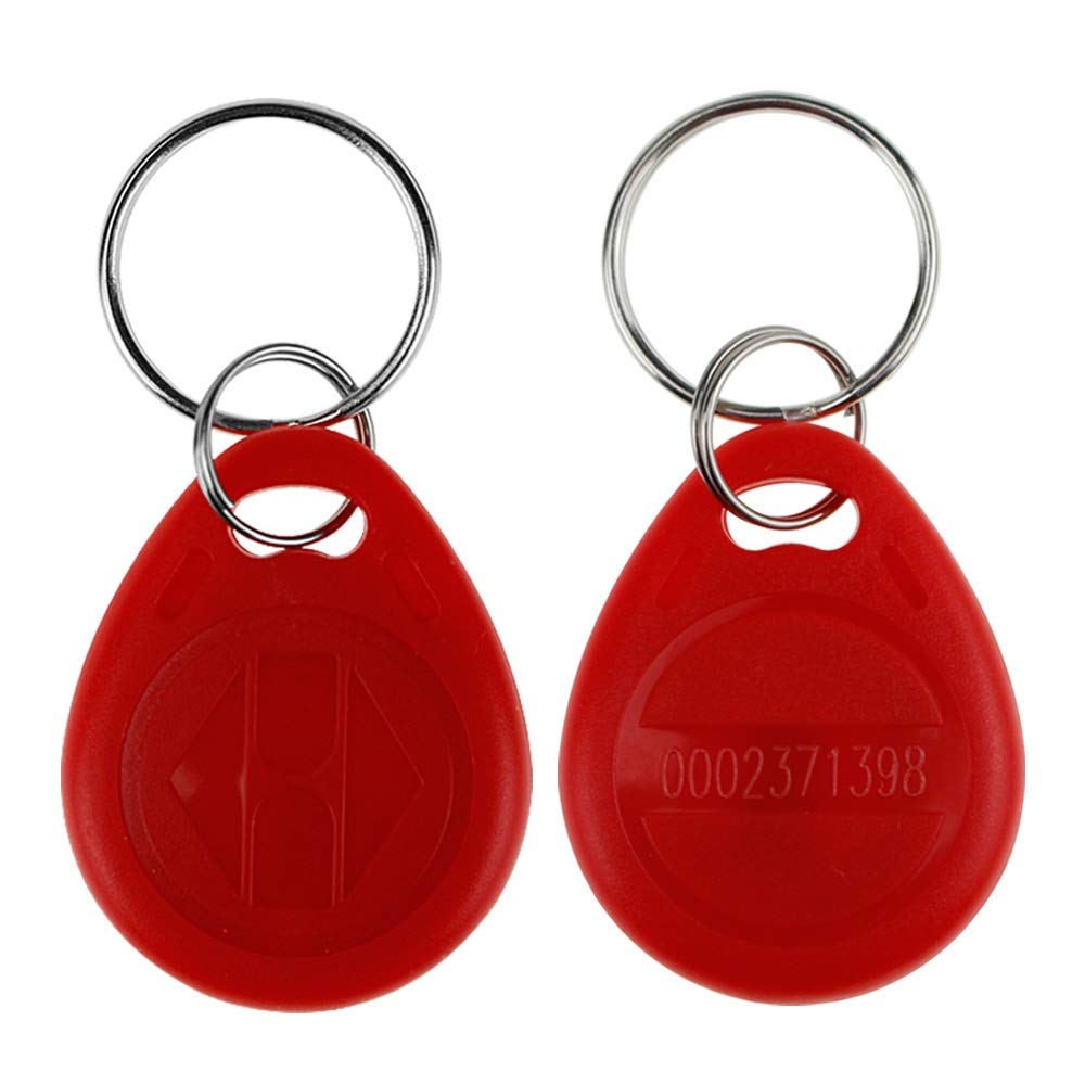 LIBO Tarjeta Clave Inteligente ID 125KHz Control de Acceso RFID Proximidad EM4100 TK4100 Keyfobs Llaveros NFC (100, Rojo)