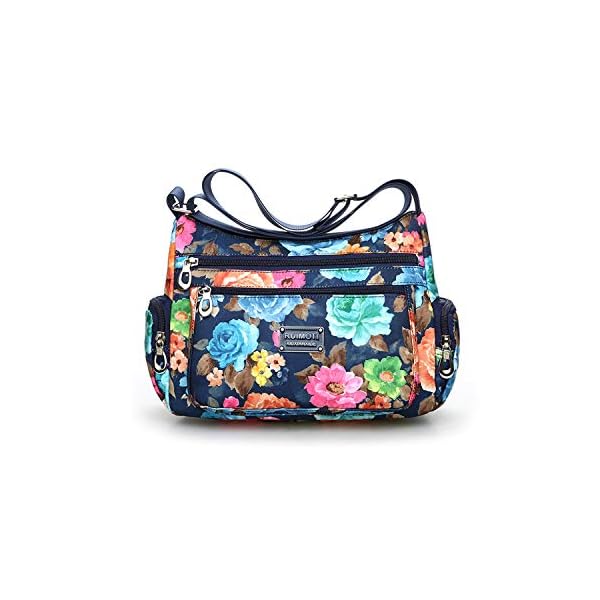 NOTAG Crossbody Bags for Women Nylon Shoulder Bag Floral Multi-Pocket Purses and Handbags (CH)