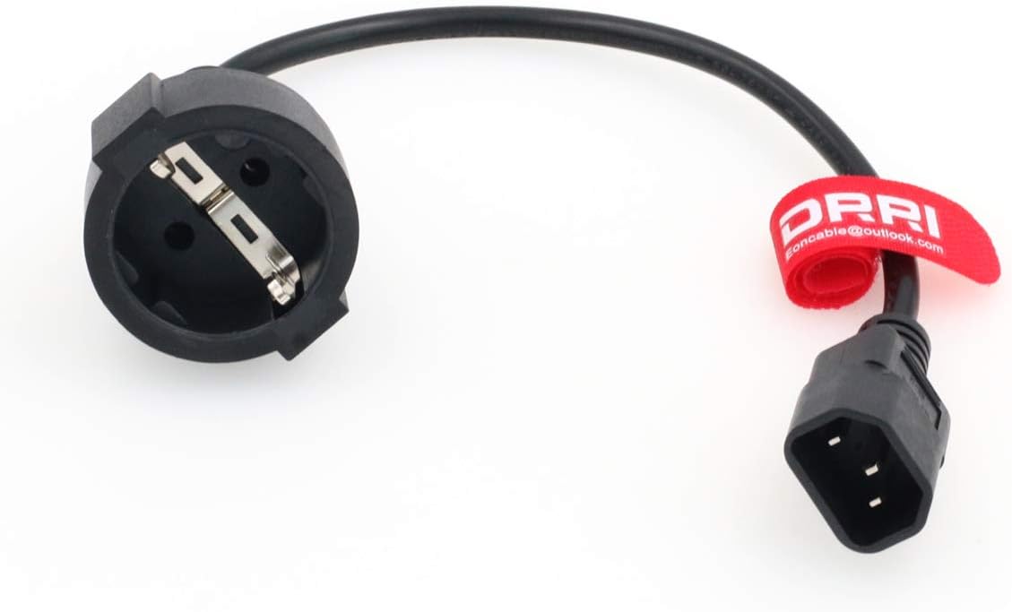 DRRI IEC C14 Male Plug to CEE 7/7 European Female Schuko Socket ...