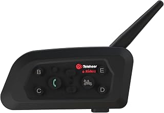 Hosioe Capacete de motocicleta V6 Pro interfone 1200M Duplex interfone fone de ouvido andando para capacete de motocicleta Moto