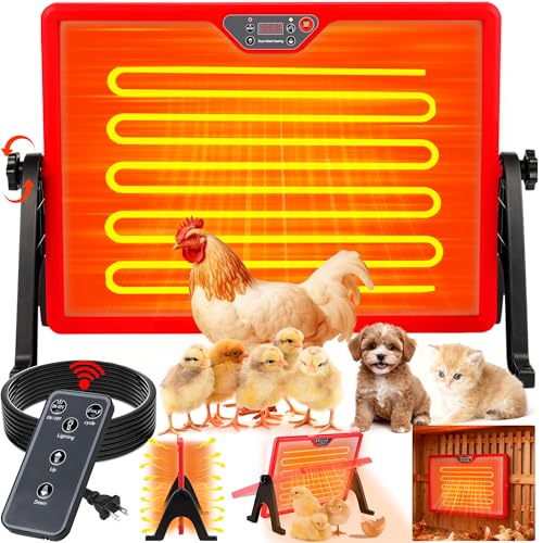 Chicken Coop Heater, Chicken Heater for Chicken Coop Accessories, Double Sided Brooder Plate for Chicks Timers and Thermostat, Chicken Heater for Coop, Chick Brooder Heating Plate UL-Compliant