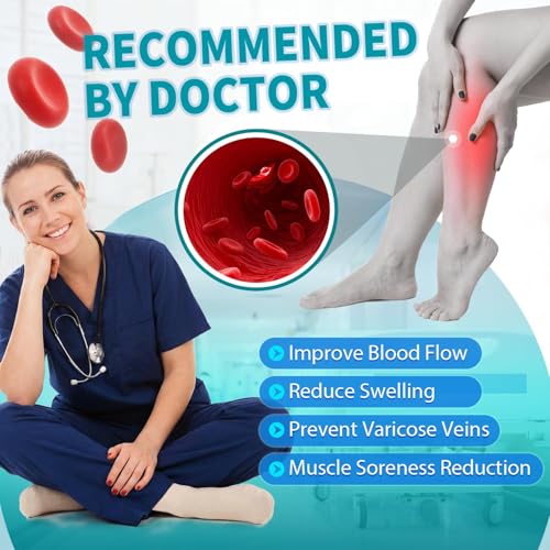 Image of 3 Pairs Knee High Graduated Compression Socks For Women and Men - Best Medical, Nursing, Travel & Flight Socks - Running & Fitness - 15-20mmHg