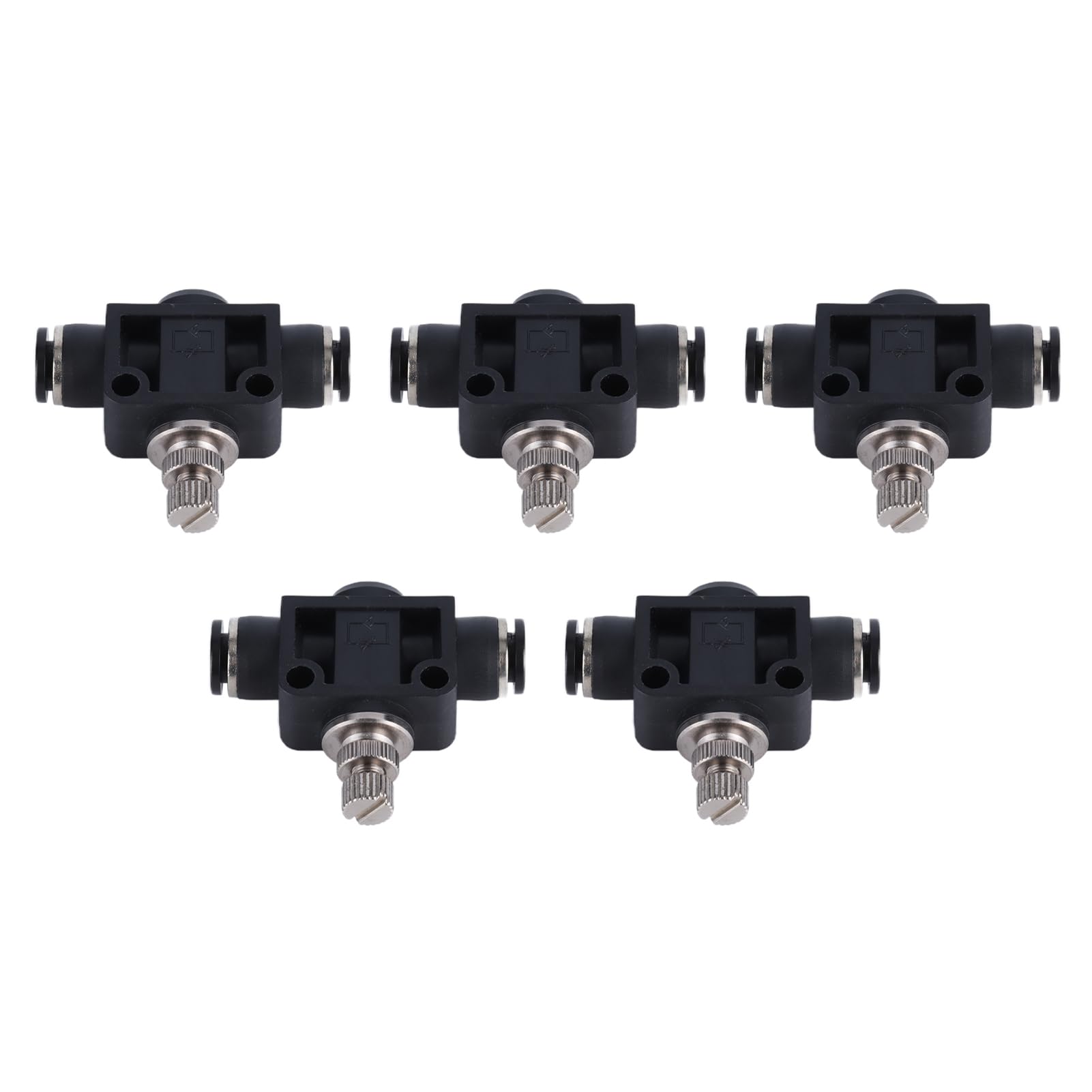 Pissente Pneumatic Throttle Valve PVC Throttle Valve Check SU 5pcs 1.0 to 1.2MPa Control with Oval Release Hoop Glossy Edges for Automation Equipment Gas Line Connection (Tracheal Outer Diameter 6mm)