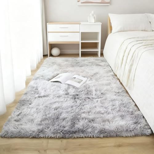 Tapis de salon gris clair 180x250 cm antidérapant et lavable