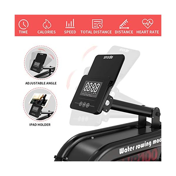 SNODE-Water-Rowing-Machine-with-Bluetooth-Rowing-Machine-for-Home-Use-with-Free-APP-Water-Resistance-Indoor-Rower-Cardio-Training-Soft-Seat-Smooth-Quiet-Home-Fitness-Workout SNODE Water Rowing Machine with 7.4Gal Large Water Tank, Quality Rower Machine with Heavy Duty Frame, 331 Lb Weight Capacity, Bluetooth Available