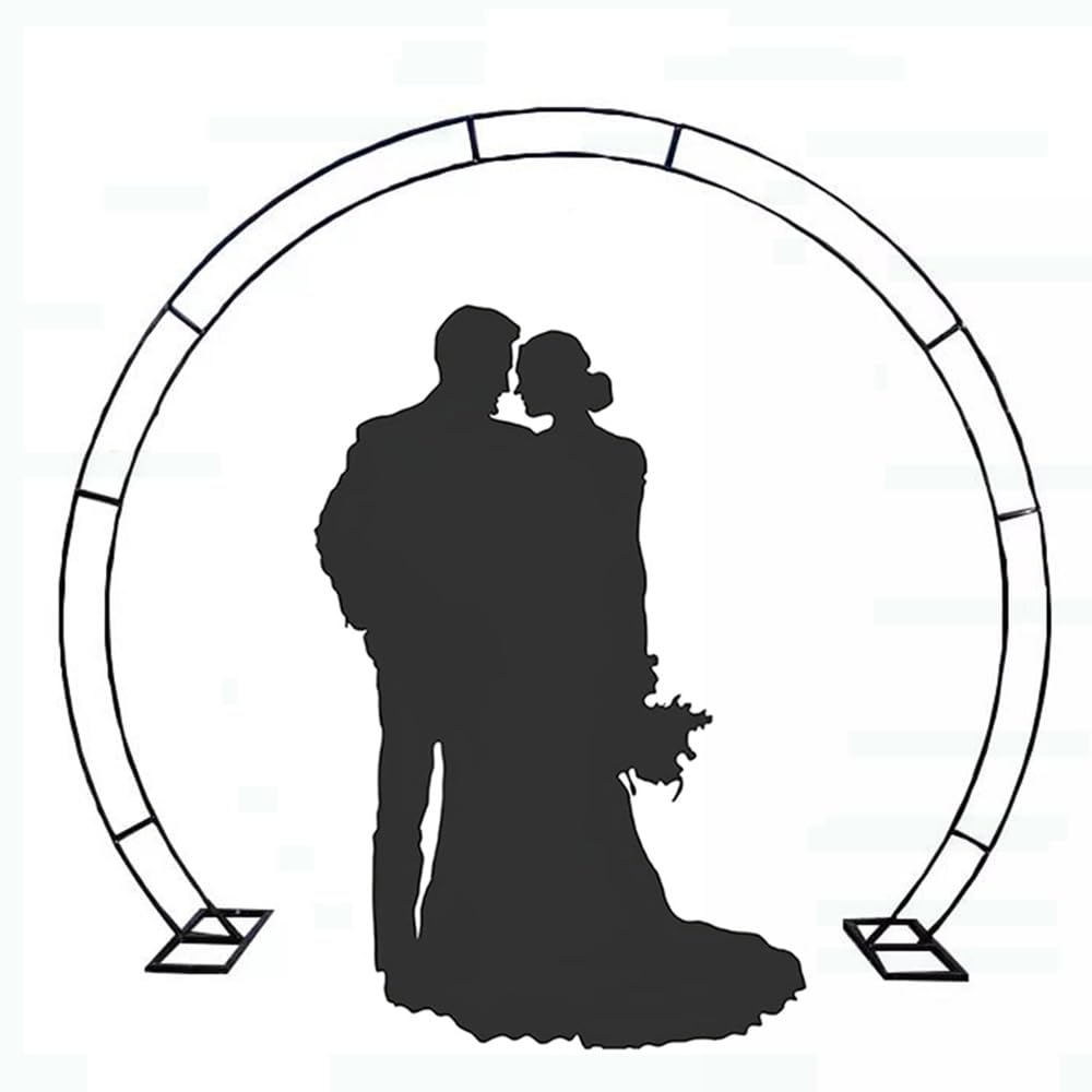 Arco de decoración de Bodas, Soporte de Fondo Redondo para decoración de Fiestas de Festivales, entradas de Puerta de Luna Circular, Arcos de Boda, Resistente 2 x 2,4 m 2,2 x 2,6 m (Color: n