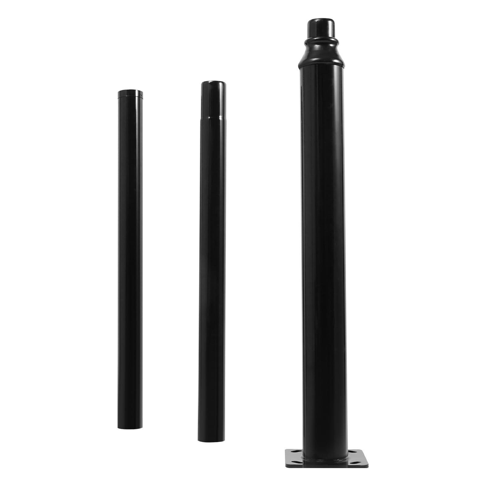 Asta per illuminazione stradale, asta divisa, adatta per strade all'aperto, portata 100 kg, acciaio zincato di alta qualità, per lampade da giardino e illuminazione esterna (3 m)