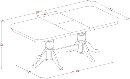 Miniatura 7 de East West Furniture NAAV7-SBR-LC - Juego de mesa y sillas de cocina de 7 piezas consta de una mesa de comedor rectangular con hojas de mariposa y 6