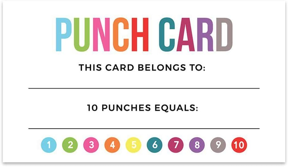 Andaz Press Rainbow Reward Punch Cards, Loyalty Cards for Small Business Customers, Incentive Award Cards for Class, School, Kids, Students, Teachers, Chores, 100-Pack, Reading, 2 x 3.5-Inch