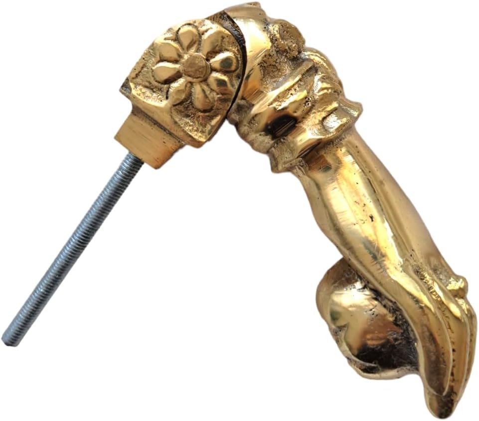 Elegant Door Accent Brass Fatima Knocker, Ideal Housewarming Gift (Gold)