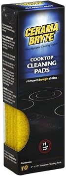 Cerama Bryte 1 x 10 Pack Cleaning Pads Cooktop and Stove Top Cleaner for Glass - Ceramic Surfaces, 10 Count