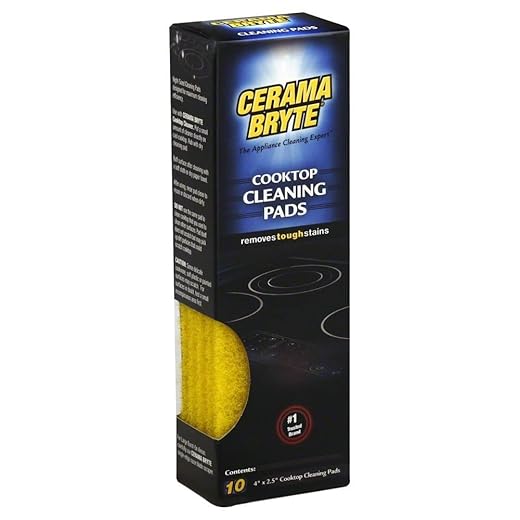 Cerama Bryte 1 x 10 Pack Cleaning Pads Cooktop and Stove Top Cleaner for Glass - Ceramic Surfaces, 10 Count