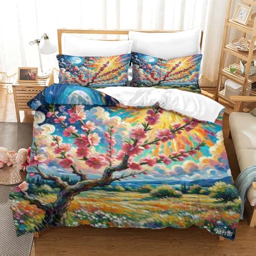 Housse de couette 140x200 fermeture éclair cachée Prune Prickly 3D
