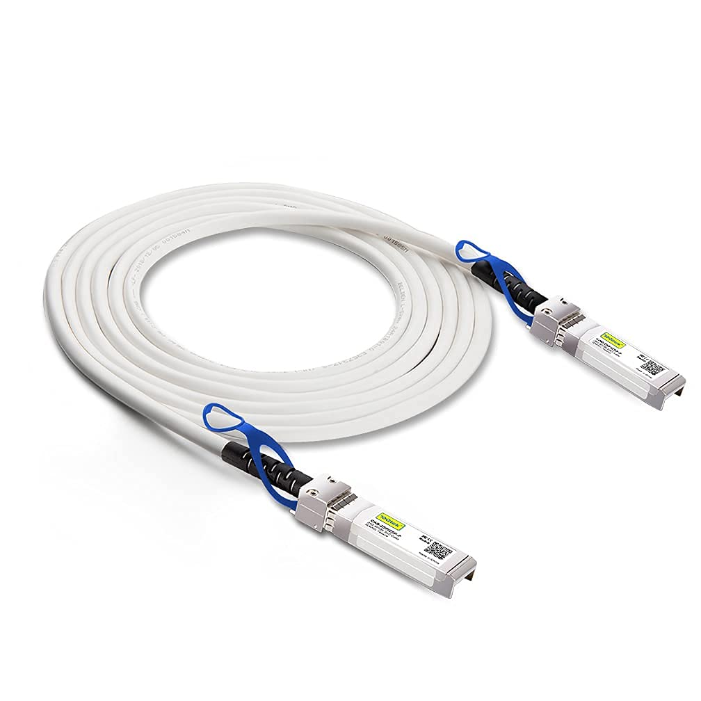 10Gtek [White 25G SFP28 SFP+ DAC Cable - 25GBASE-CR SFP28 to SFP28 Passive Direct Attach Copper Twinax Cable for Mellanox MFA2P10-A001, 1-Meter(3.3ft)