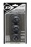 DUNLOP Squashbälle Competition Gelb, 3 Stück im Blister, für Anfänger und Fortgeschrittene – Speed langsam