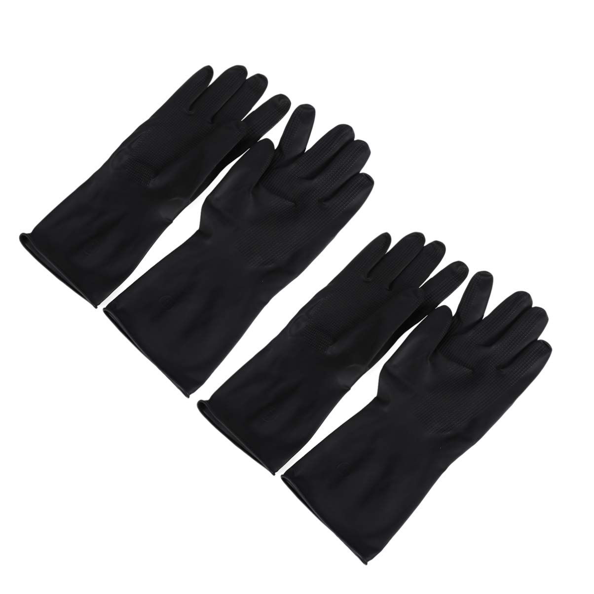 SOLUSTRE Friseurbedarf 2 Pairs Haar Farbstoff Handschuhe Schwarz Reusable Salon Haar F?rbung Latex Handschuhe Dicke Gummi Handschuhe für Reinigung Kochen Geschirr Handschützer Kosmetik
