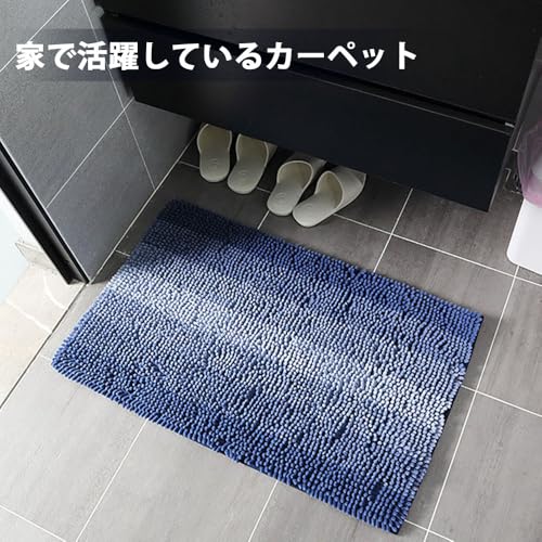 PROMRUG バスマット 速乾 吸水 お風呂 洗面所 足拭きマット 大判 丸洗い マイクロファイバー 滑り止め 洗える 浴室 キッチン 玄関 コーヒー 50×80cm [2]
