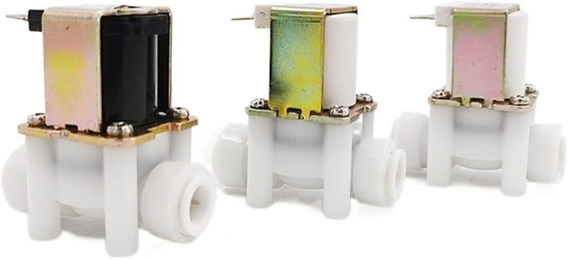 2Pcs Water Solenoid Valve 12V/24V/220V Normal Closed Valve Hose Pipe Quick Conntection RO Water Reverse Osmosis System(3/8",DC12V)