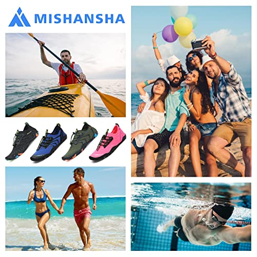 Mishansha Water Shoes for Women Men Barefoot Beach Shoe Quick Dry Aqua Swim Socks for Surfing Yoga Size 11 Women/ 9.5 Men Persian Blue