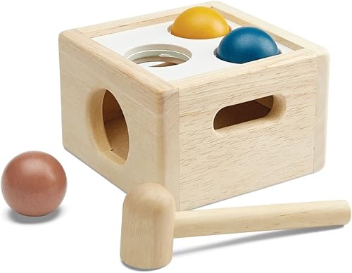 Miniatura 5 de PlanToys Bolas de martillo de madera para golpear y martillar juguete (5396)  Hecho de madera de caucho y pinturas y tintes no tóxicos
