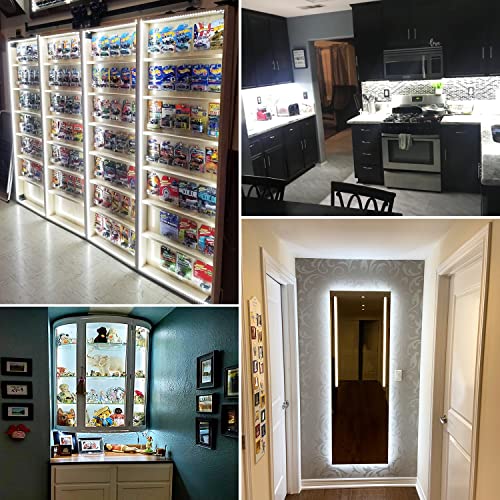 Rygdeng White Led Strip Lights, Waterproof Cuttable 600 Smd 2835 Leds Tape, 16.4Ft Strong Adhesive Lighting String 12V Flexible Led Rope Light For Tv Backlight Bedroom, No Power Adapter Included #TOP6