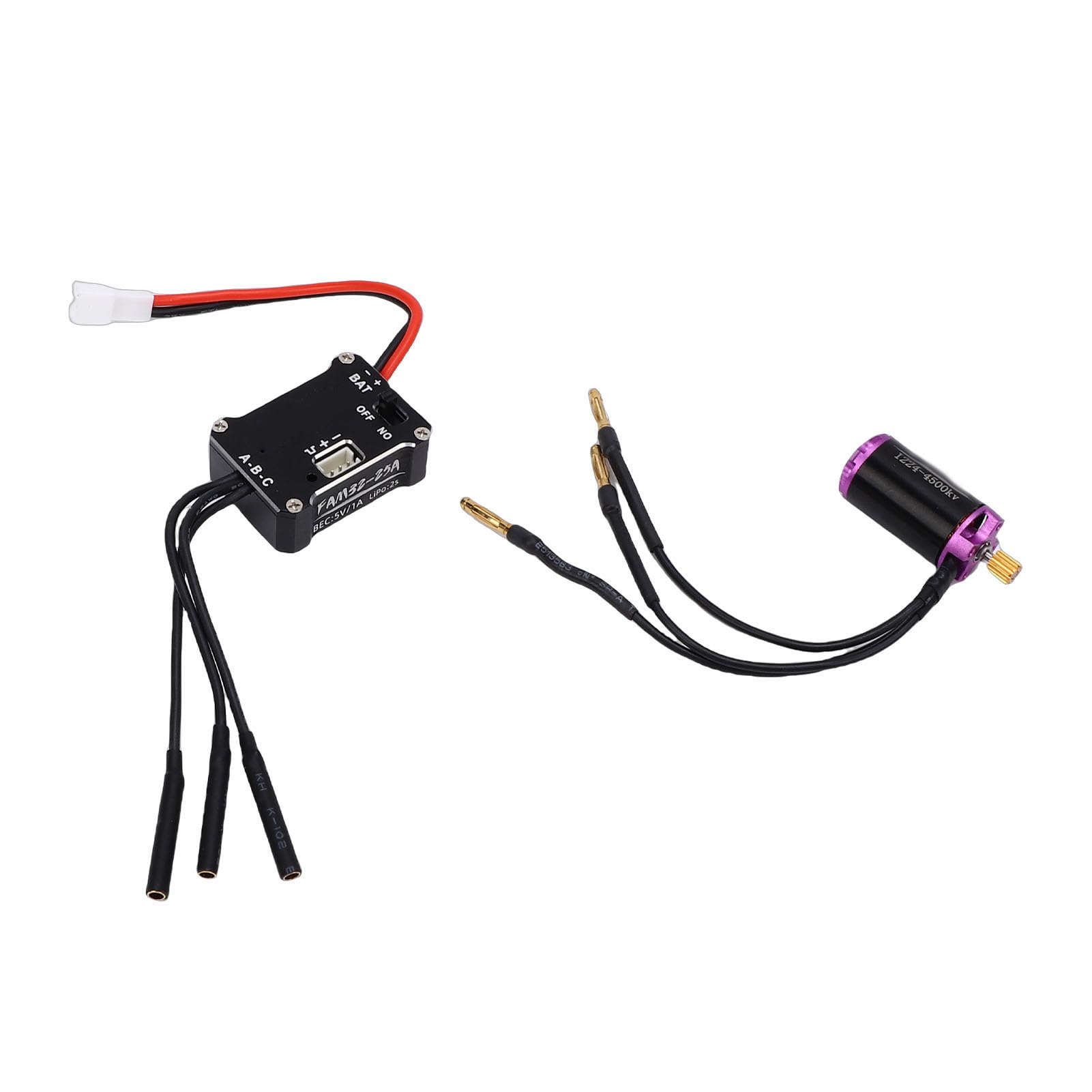 Generic Zestaw Bezszczotkowego Silnika RC ESC z Silnikiem 4500 KV i 25 A ESC do Samochodów Modeli SCX24, Płynna Reakcja Przepustnicy, Solidny Układ Zasilania, Idealny do Jazdy w Terenie