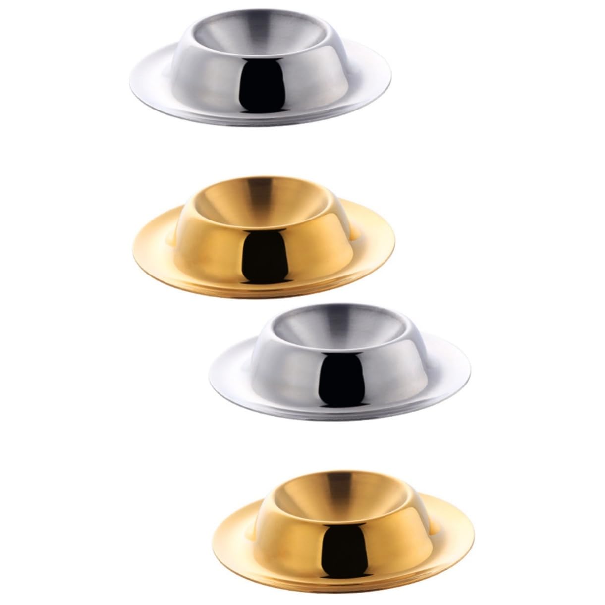 FUNOMOCYA 4 Pcs Stainless Steel Eggs Hard Egg Cups Egg Holder Cup Breakfast Egg Stand Hard Boiled Egg Cup Egg Cup Holder Egg Holder Stand Egg Cup Storage Egg Holder for Breakfast Silver