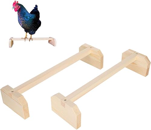 TOPINCN 2 piezas de perca de pollo para pájaros, soporte de madera natural para pollo, perca de pollo, soporte de pollo para pájaros grandes, loro