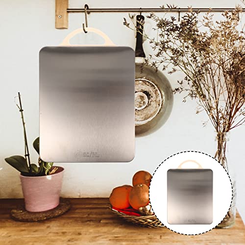 Lifkome Double Sided Chopping Board 304 Stainless Steel Cutting Board With Easy Grip Handle Dishwasher Safe Kitchen Utensil Kitchen Gadget #TOP6
