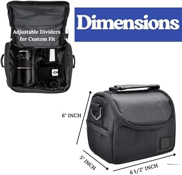 eCostConnection Small Padded Camera Bag with Shoulder Strap Compact DSLR & Mirrorless Camera Carrying Case, Lightweight Protective Crossbody Case