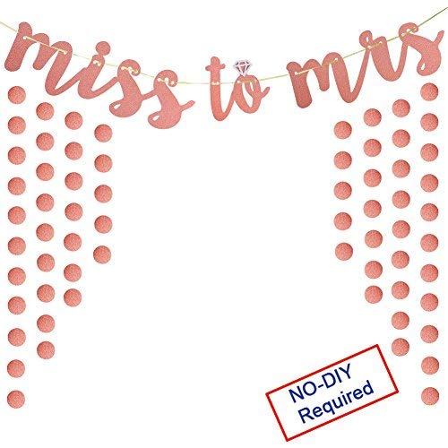 Bachelorette Party Decor Miss To Mrs Banner For Rose Gold Glitter Wedding Bridal Shower Party Supplies