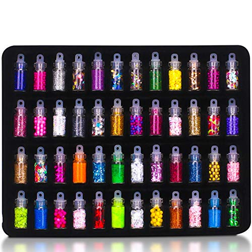 48 Style Boxes Nail Sequins,Nail Art Flak Nail Glitter,Manicure Nail Decoration 48 Design,  3D Nail Art Make Up Diy Decals Decoration