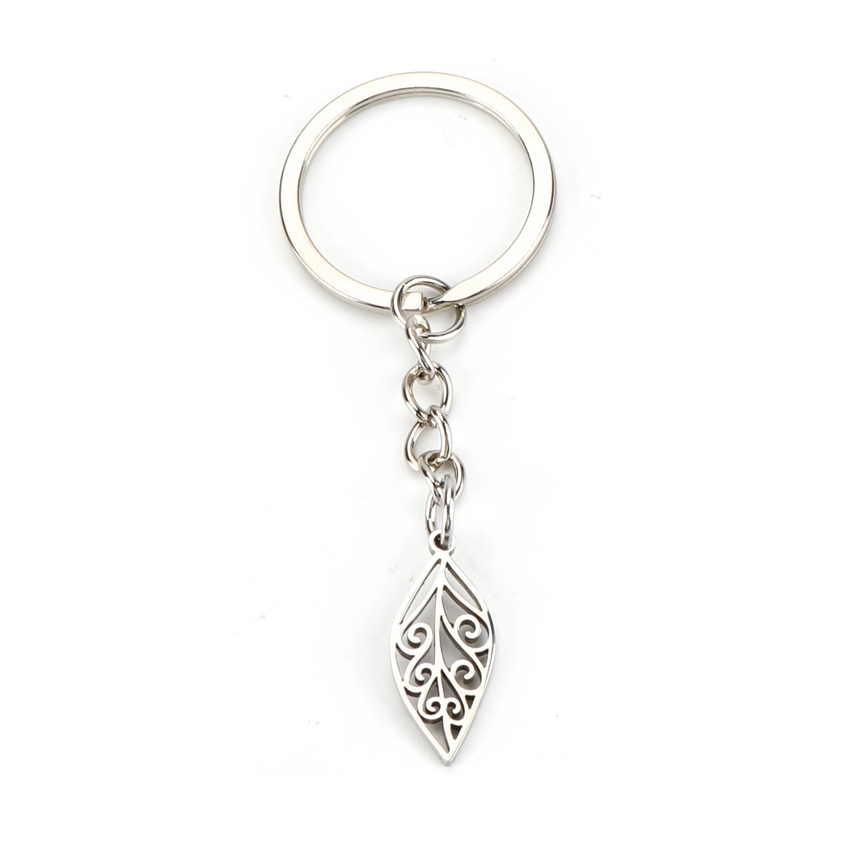 Personalized Stainless Steel Leaf Keyring, Leaf Pendant, Creative Design for Gifts, Unique Birthday Keyring for Women, Men, Mum, Sister, Boyfriend, Stylish Bag Charm and Accessory