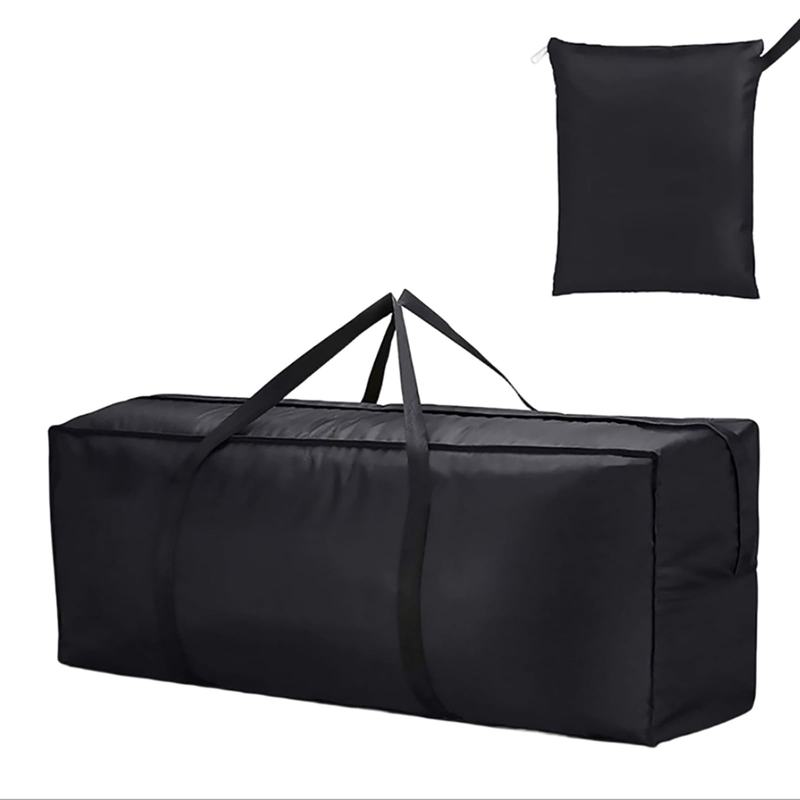 68" Extra Large Waterproof Outdoor Cushion Storage Bag – Heavy Duty Patio Furniture Cover with Zipper,Handles for Pool Decor,Christmas Tree Storage & Moving (173x76x51cm) (Black) (black)