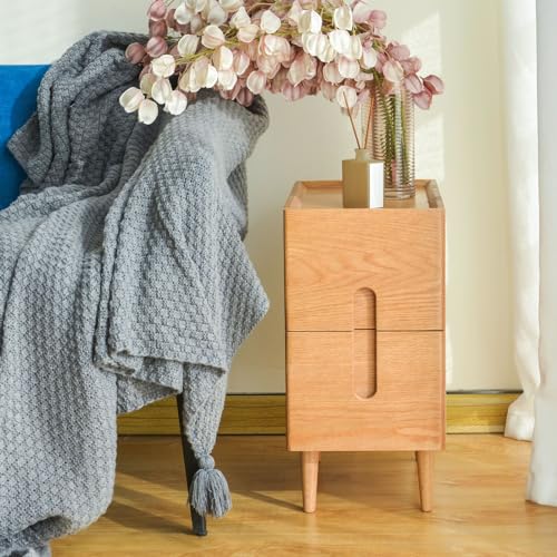 Cttasty Mid Century Modern Nightstand, Narrow Nightstand, Minimalist Side Table