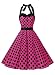 Dressystar Vintage Polka Dot Retro Cocktail Prom Dresses 50's 60's Rockabilly Bandage Rose Black Dot XL