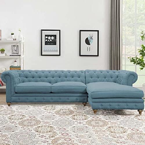 Image of Modern Velvet L Shape sectional Sofa with Chaise Lounge L Shape Sofa for Living Room Bedroom Hall Office